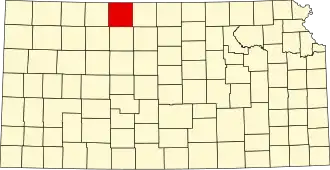 نقشهٔ کانزاس که Phillips County در آن مشخص شده است