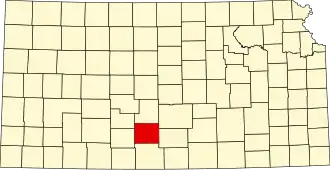نقشهٔ کانزاس که Pratt County در آن مشخص شده است