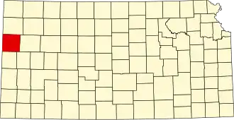 نقشهٔ کانزاس که Wallace County در آن مشخص شده است