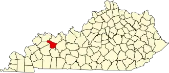 نقشهٔ کنتاکی که McLean County در آن مشخص شده است