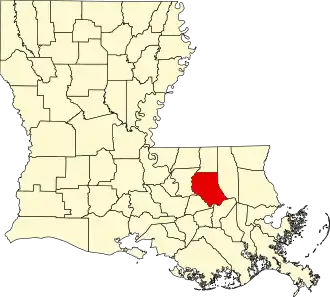 نقشهٔ لوئیزیانا که Livingston Parish در آن مشخص شده است
