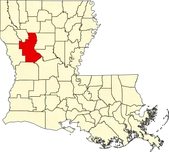 نقشهٔ لوئیزیانا که Natchitoches Parish در آن مشخص شده است