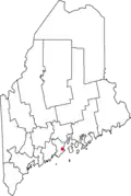 Location of city of Rockland in state of Maine