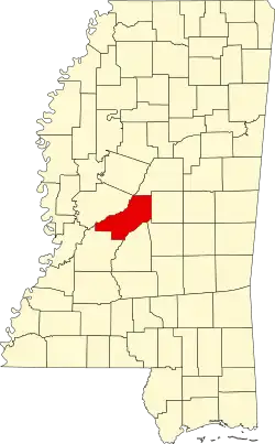 نقشهٔ میسیسیپی که Madison County در آن مشخص شده است