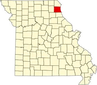 نقشهٔ میزوری که Lewis County در آن مشخص شده است