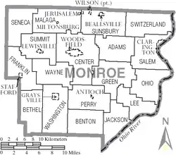 Municipalities and townships of Monroe County