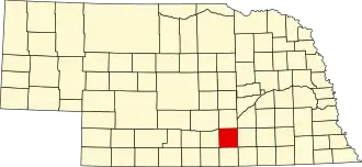 نقشهٔ نبراسکا که Adams County در آن مشخص شده است
