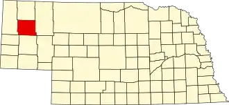 نقشهٔ نبراسکا که Box Butte County در آن مشخص شده است