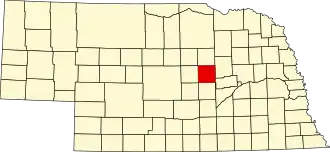 نقشهٔ نبراسکا که Greeley County در آن مشخص شده است