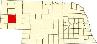 نقشهٔ نبراسکا که Morrill County در آن مشخص شده است