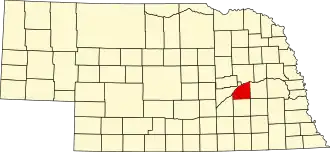 نقشهٔ نبراسکا که Polk County در آن مشخص شده است