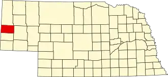 نقشهٔ نبراسکا که Scotts Bluff County در آن مشخص شده است