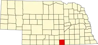 نقشهٔ نبراسکا که Webster County در آن مشخص شده است