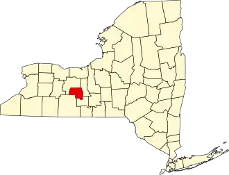 نقشهٔ نیویورک که Yates County در آن مشخص شده است