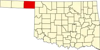 نقشهٔ اکلاهما که Beaver County در آن مشخص شده است