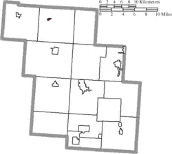 Location of Glenford in Perry County
