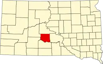 نقشهٔ داکوتای جنوبی که Jones County در آن مشخص شده است
