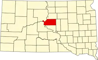 نقشهٔ داکوتای جنوبی که Sully County در آن مشخص شده است