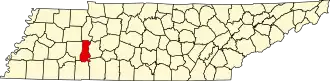نقشهٔ تنسی که Decatur County در آن مشخص شده است
