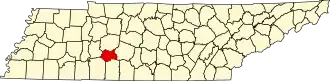 نقشهٔ تنسی که Lewis County در آن مشخص شده است