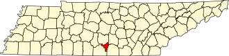 نقشهٔ تنسی که Moore County در آن مشخص شده است