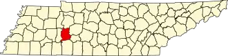 نقشهٔ تنسی که Perry County در آن مشخص شده است