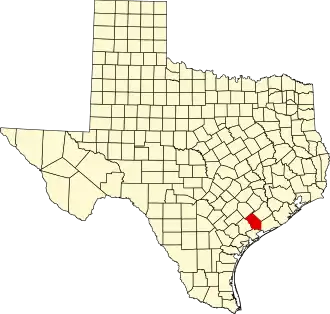 نقشهٔ تگزاس که Jackson County در آن مشخص شده است