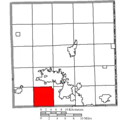 Location of Lordstown in Trumbull County