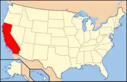 California's location in the ایالات متحده آمریکا