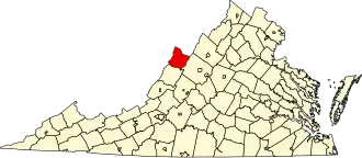 نقشهٔ ویرجینیا که Highland County در آن مشخص شده است