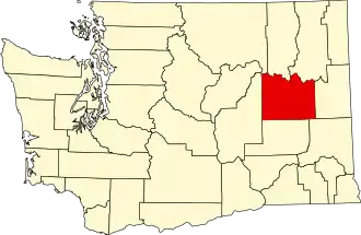 نقشهٔ واشینگتن که Lincoln County در آن مشخص شده است