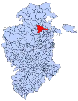 Municipal location of Oña in Burgos province
