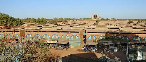 The Grand Marché in کودوگو، the region's largest urban center.
