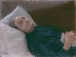 پیرزنی در بستر بیماریش ۱۸۹۵–۹۶