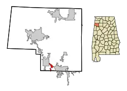 Location in شهرستان ماریون، آلاباما and the state of آلاباما