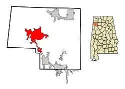 Location in شهرستان ماریون، آلاباما and the state of آلاباما