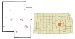 Location of Florence within شهرستان and کانزاس