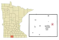 Location of Granada, Minnesota