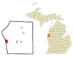 Location of Ludington, Michigan