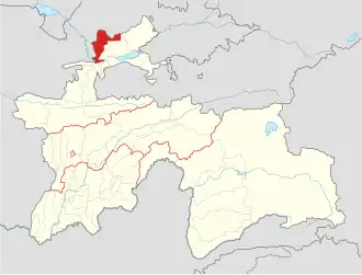 موقعیت ناحیهٔ مست‌شاه در تاجیکستان