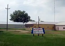 Sign entering McClusky on Highway 200 westbound