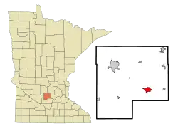 Location of the city of Glencoewithin شهرستان مک‌لئود، مینه‌سوتاin the state of مینه‌سوتا