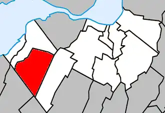Location within Roussillon Regional County Municipality.