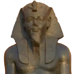 مجسمه مرنپتاه در نمایشگاه موزه مصر.