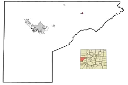 Location in Mesa County and the کلرادو
