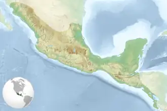 مونته آلبان در Mesoamerica واقع شده