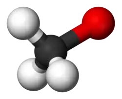 Ball-and-stick model of the methoxide anion