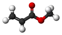 Ball-and-stick model of methyl acrylate