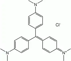 Kekulé, skeletal formula of a crystal violet minor tautomer