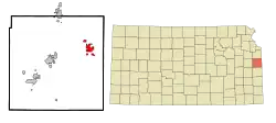 Location of Louisburg, Kansas
